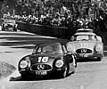 Preis von Bern, 17. bis 18. Mai 1952, Dreifachsieg für Mercedes-Benz. Typ 300 SL Rennsportwagen (W 194, 1952). Rudolf Caracciola (Startnummer 16) führte vom Start weg, musste dann aber Karl Kling (Startnummer 18) weichen.